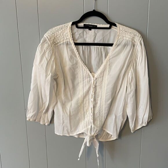 Sanctuary White Boho Blouse Size Small - Picture 1 of 7